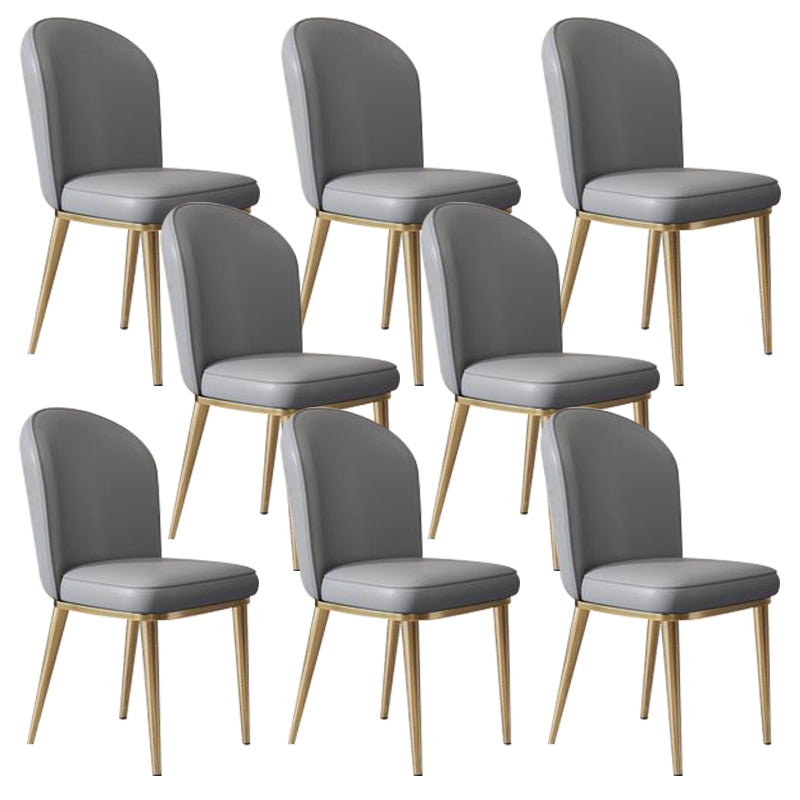 Kitchen Dining Chairs Faux Leather Side Chairs with Gold Metal Legs