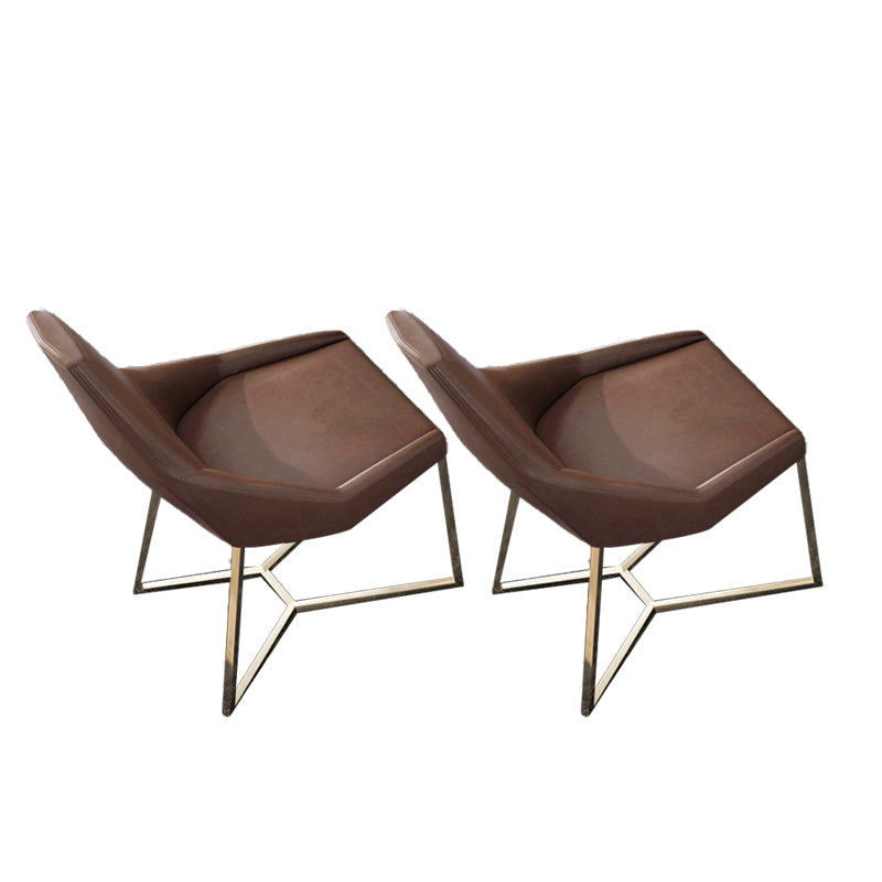 Glam Kitchen Dining Chairs Faux Leather Side Chairs with Metal Legs