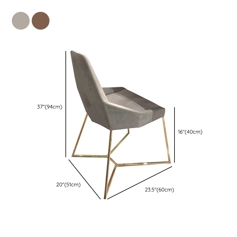 Glam Kitchen Dining Chairs Faux Leather Side Chairs with Metal Legs