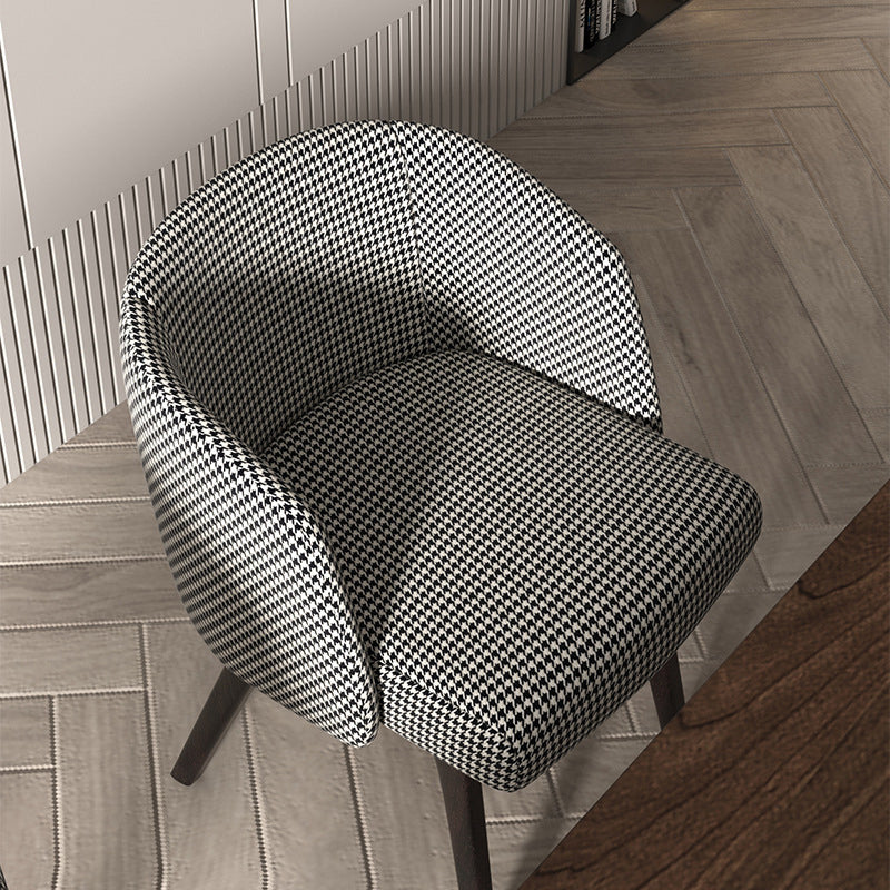 Contemporary Kitchen Dining Arm Chair Upholstered Side Chair with Wood Legs