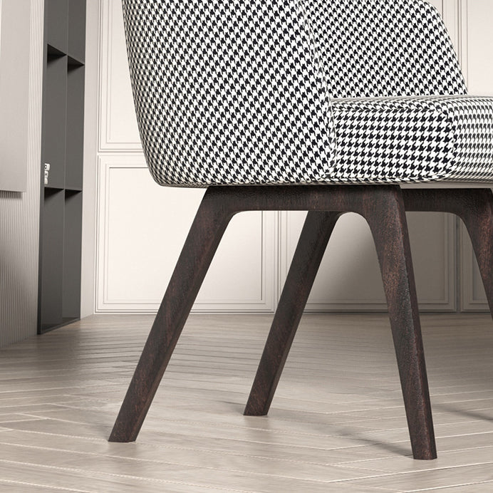 Contemporary Kitchen Dining Arm Chair Upholstered Side Chair with Wood Legs