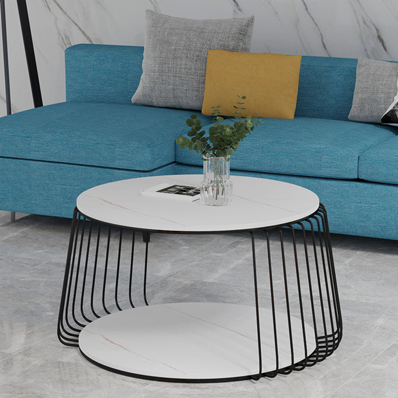 Glam Slate Geometric Coffee Table 17.7" H 1 Single Cocktail Table with Storage
