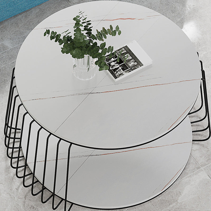 Glam Slate Geometric Coffee Table 17.7" H 1 Single Cocktail Table with Storage