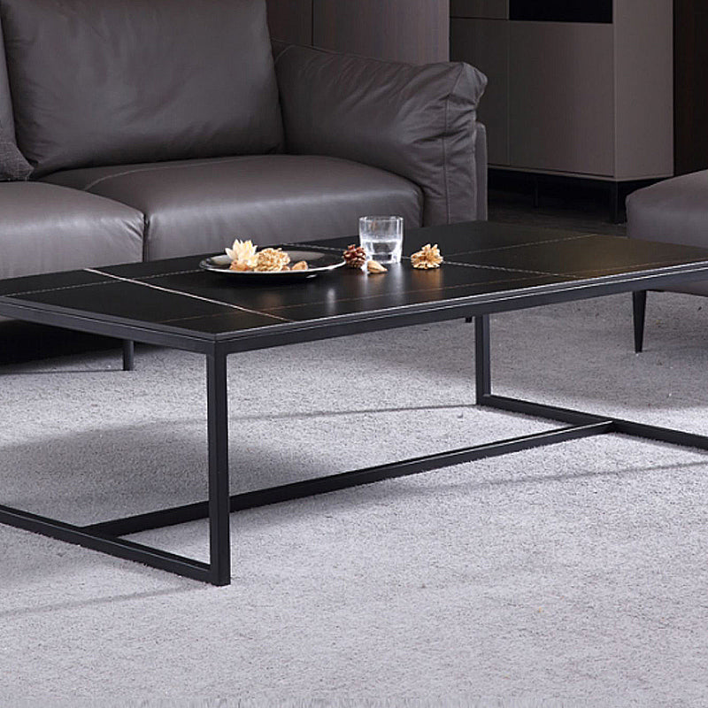 Trestle 1 Single Coffee Table Rectangular Slate Black Finish Coffee Table