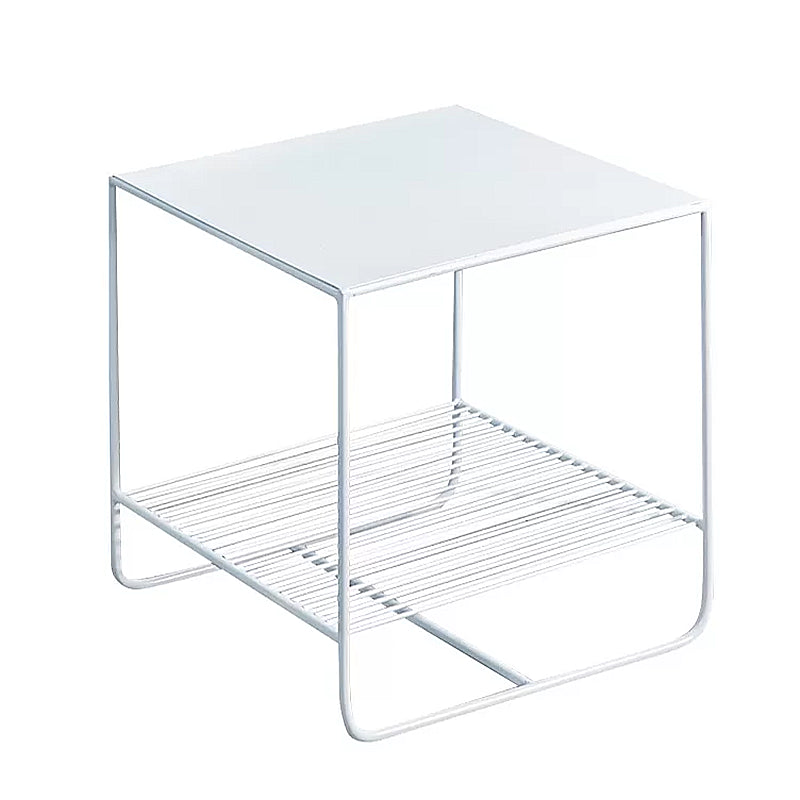 Square 2 Nesting Coffee Table with Shelf Mid Century Iron Frame Coffee Table Set
