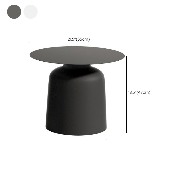 Mid-Century Modern Iron Coffee Table Set Round Pedestal Cocktail Table