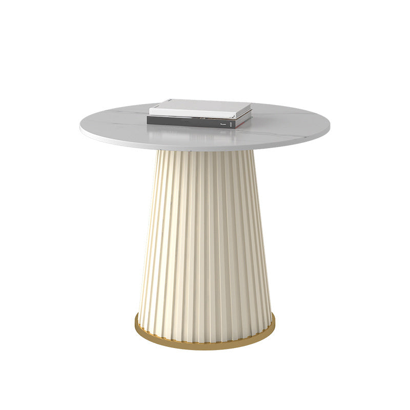 Pedestal 2 Piece Bunching Coffee Tables Glam Slate Top Cocktail Table Set