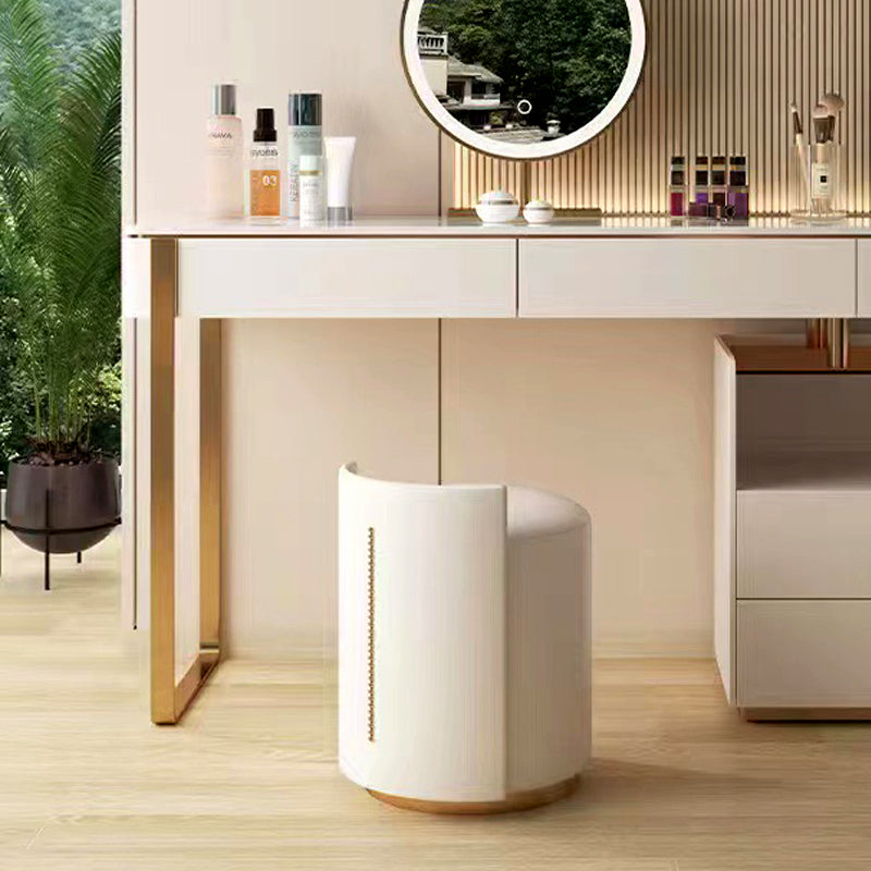 Glam White Make-up Vanity with 4 Storage Drawers Wood Vanity Set, 15.74" Wide