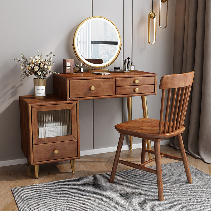 Solid Wooden Vanity Table Drawers Simple Makeup Vanity Table