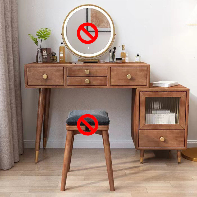 Solid Wooden Vanity Table Drawers Simple Makeup Vanity Table