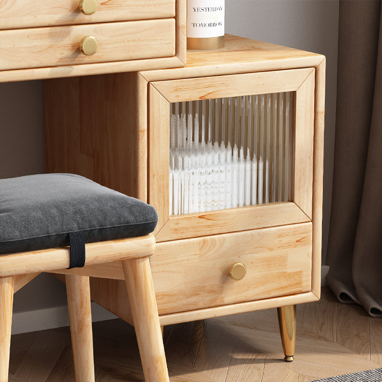 Solid Wooden Vanity Table Drawers Simple Makeup Vanity Table