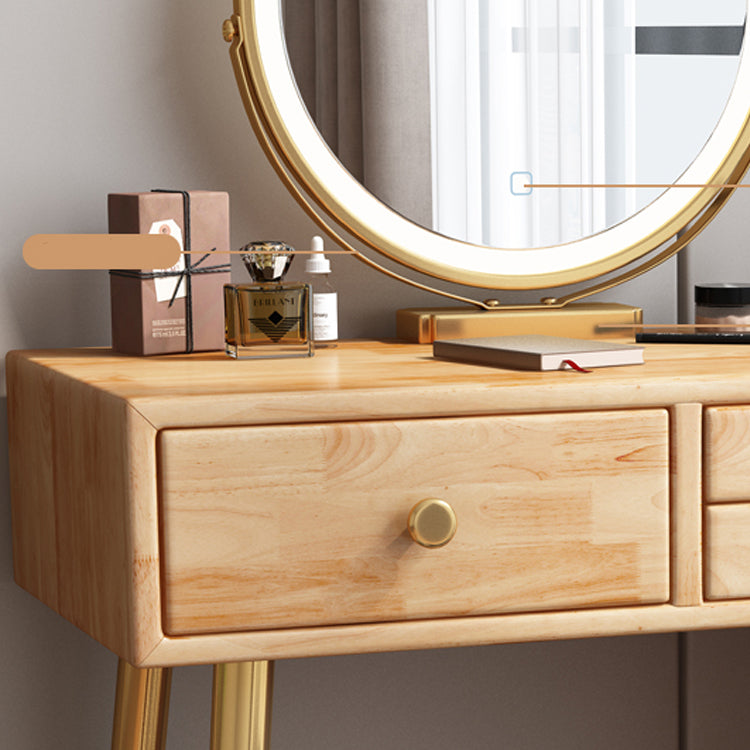 Solid Wooden Vanity Table Drawers Simple Makeup Vanity Table