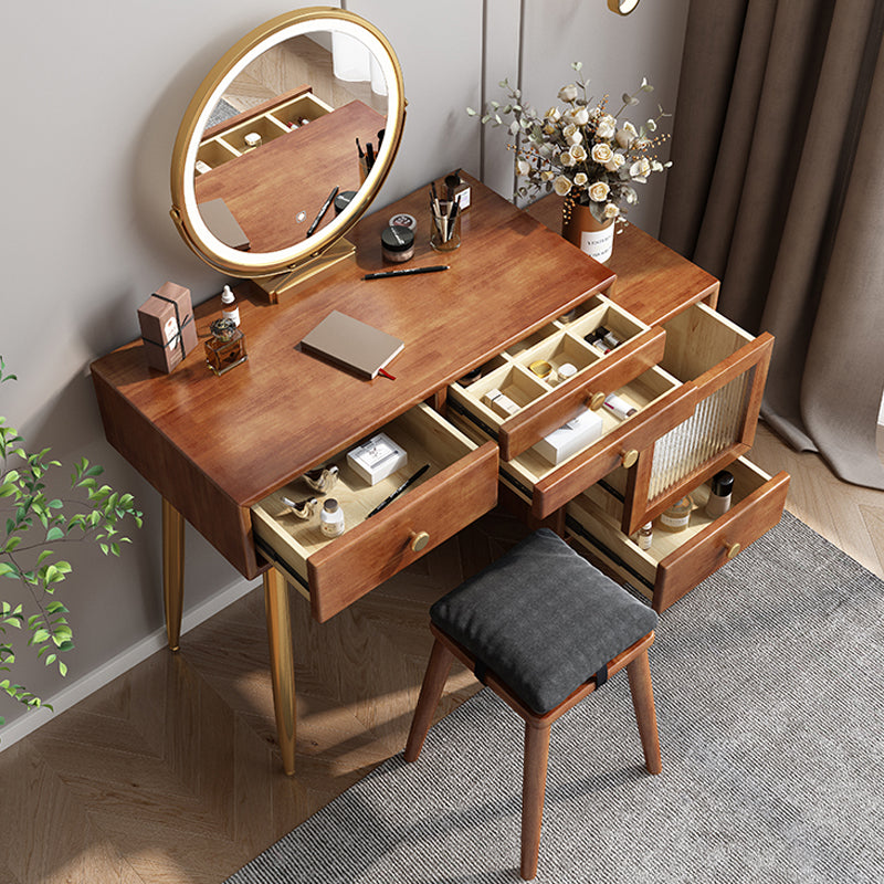 Solid Wooden Vanity Table Drawers Simple Makeup Vanity Table
