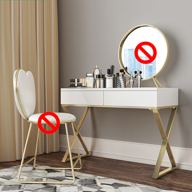 Bright White Make-up Vanity 15.74" Wide Wood Vanity Set with Storage Drawers