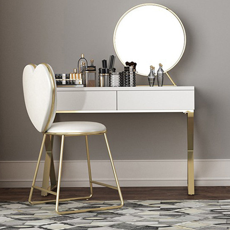 Bright White Make-up Vanity 15.74" Wide Wood Vanity Set with Storage Drawers