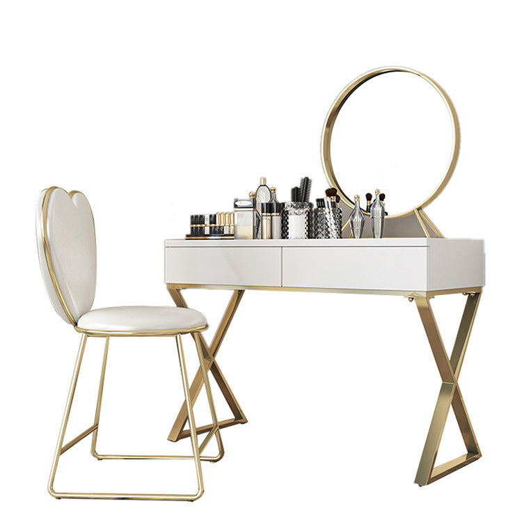 Bright White Make-up Vanity 15.74" Wide Wood Vanity Set with Storage Drawers