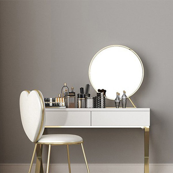 Bright White Make-up Vanity 15.74" Wide Wood Vanity Set with Storage Drawers