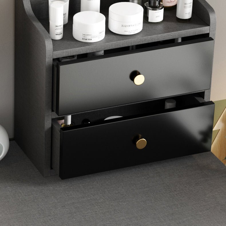 Black Make-up Vanity 15.74" Wide Wood Vanity Set with Storage Drawers