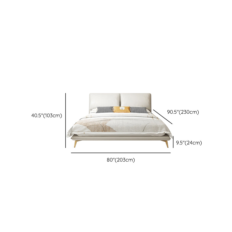 Contemporary Rectangular Panel Bed Standard Bed With Custom Gold Legs