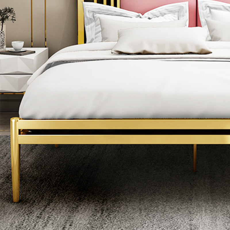 Metal Open-Frame Bed Contemporary Standard Bed with Custom Gold Legs