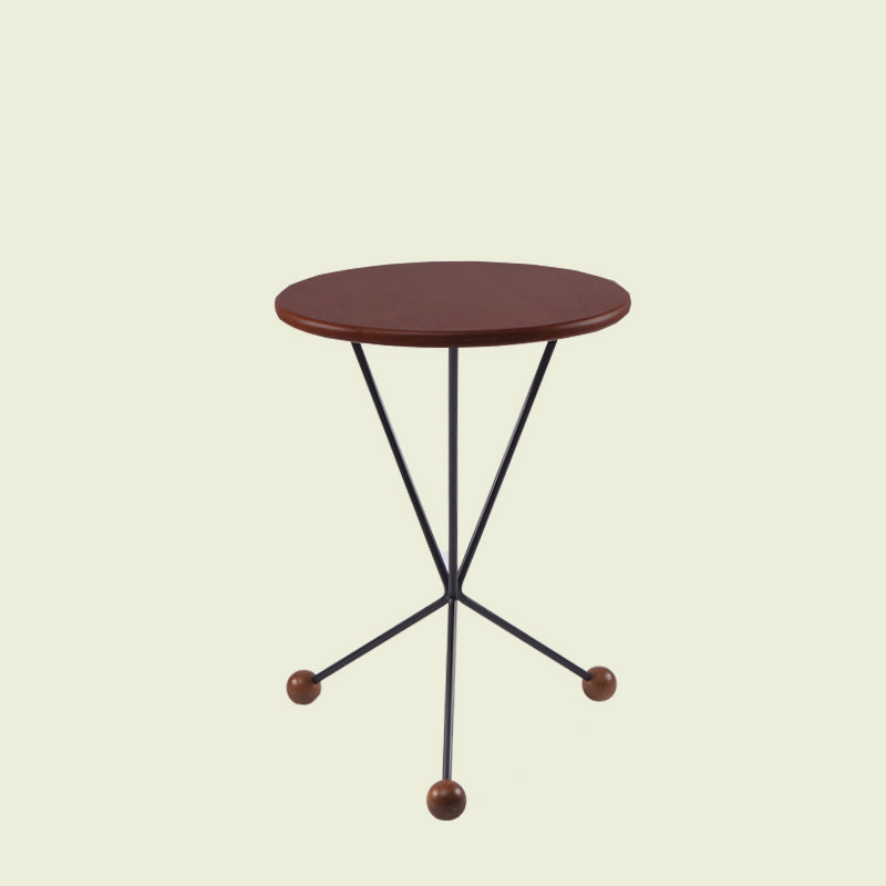 Scandinavian Solid Wood Round End Table Cross Legs Side Table