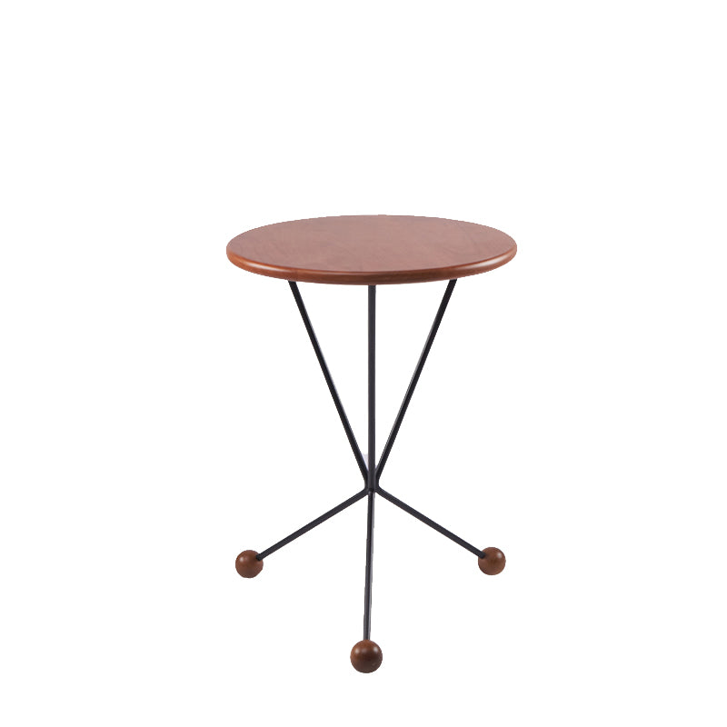 Scandinavian Solid Wood Round End Table Cross Legs Side Table
