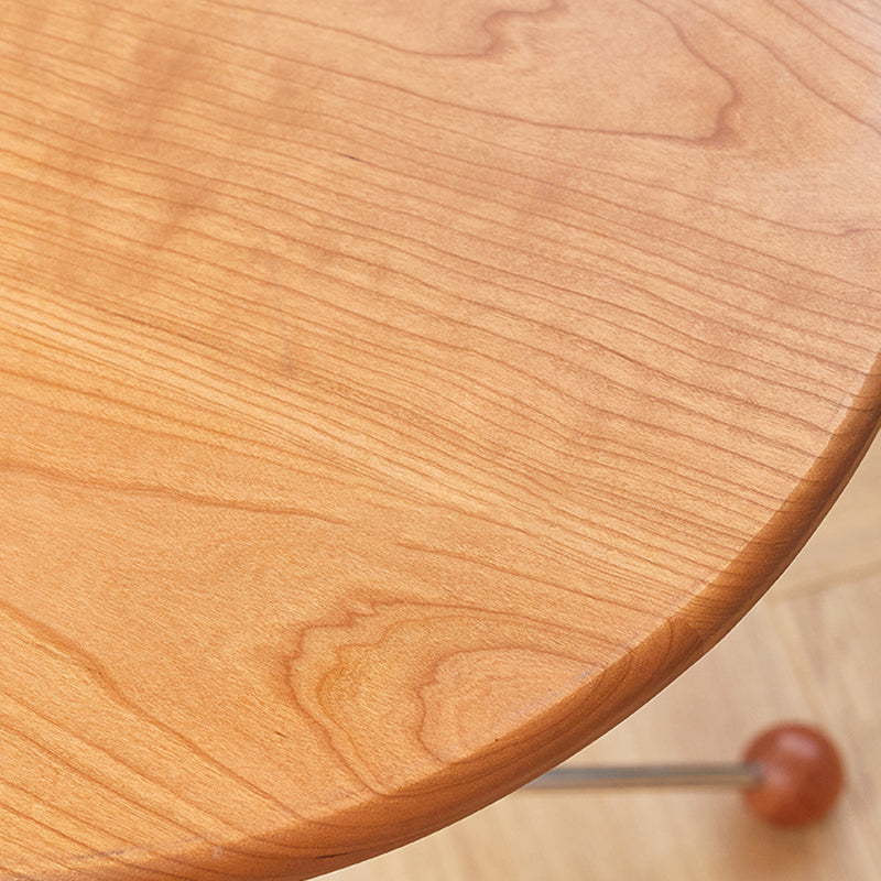 Scandinavian Solid Wood Round End Table Cross Legs Side Table
