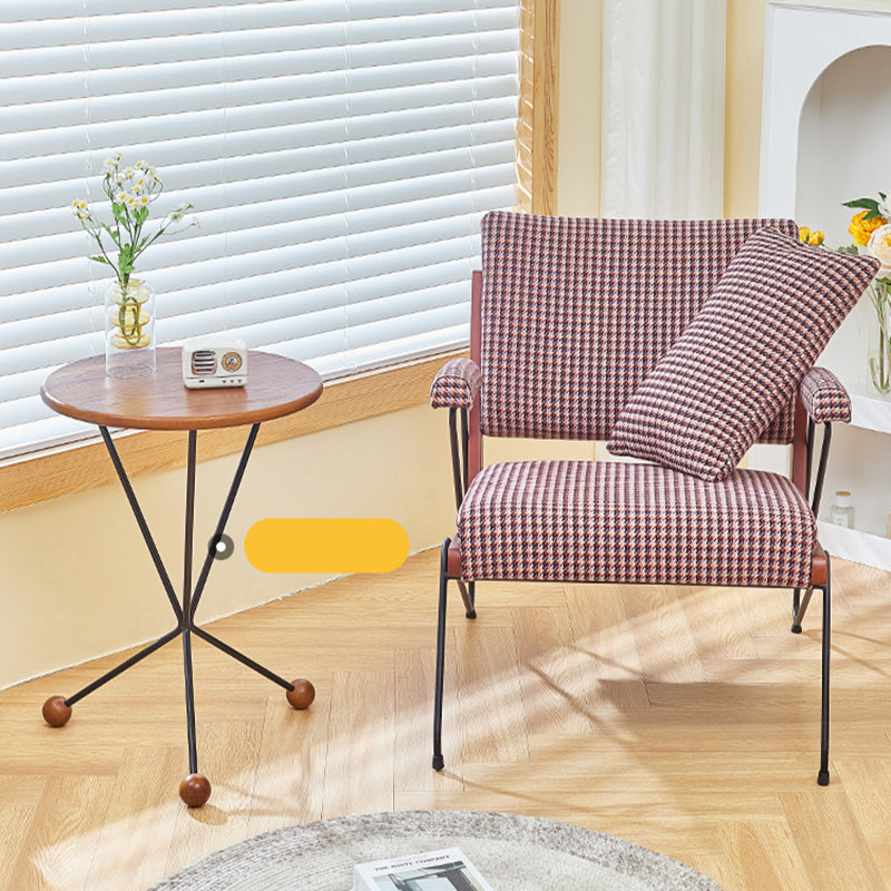 Scandinavian Solid Wood Round End Table Cross Legs Side Table