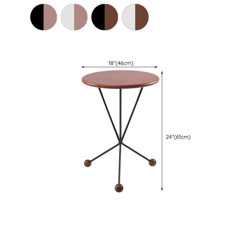 Scandinavian Solid Wood Round End Table Cross Legs Side Table