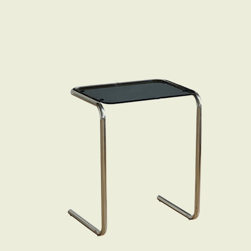Modernistic Metal C Side Table Glass Top Side End Table for Living Room