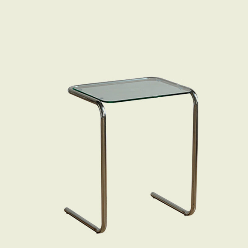 Modernistic Metal C Side Table Glass Top Side End Table for Living Room