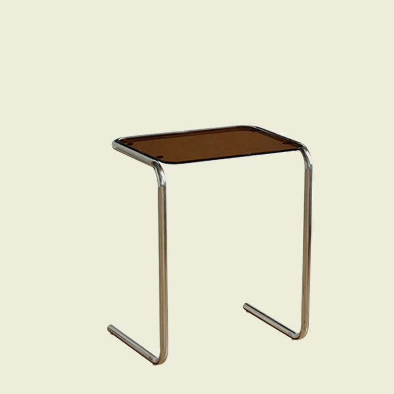 Modernistic Metal C Side Table Glass Top Side End Table for Living Room