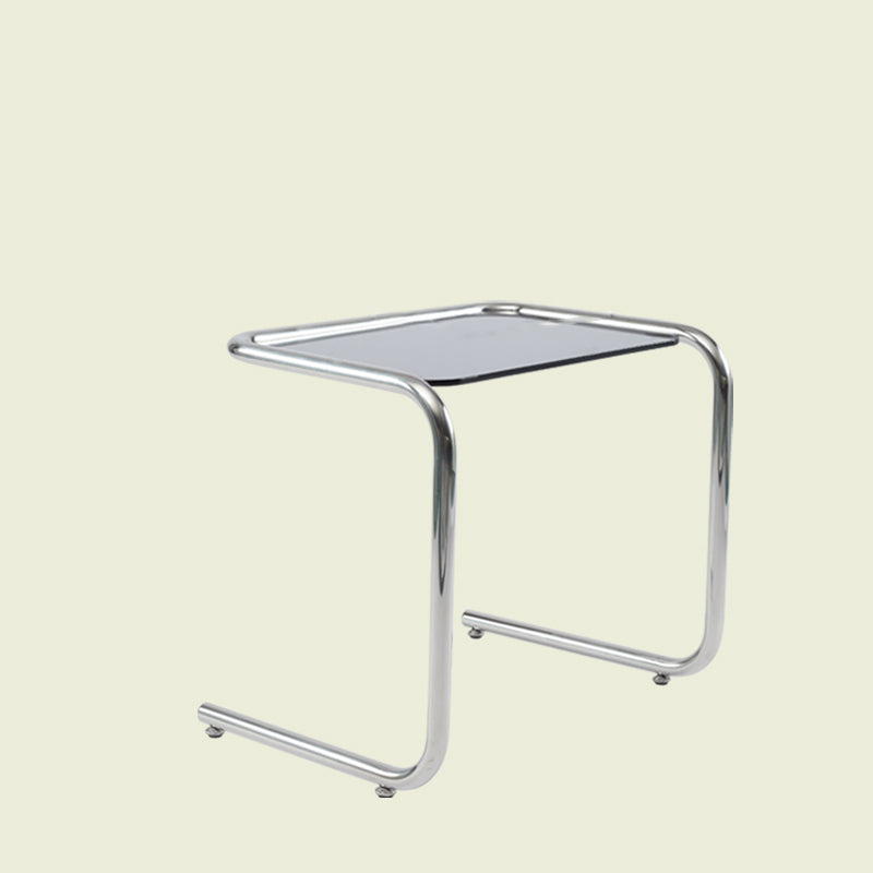 Modernistic Metal C Side Table Glass Top Side End Table for Living Room
