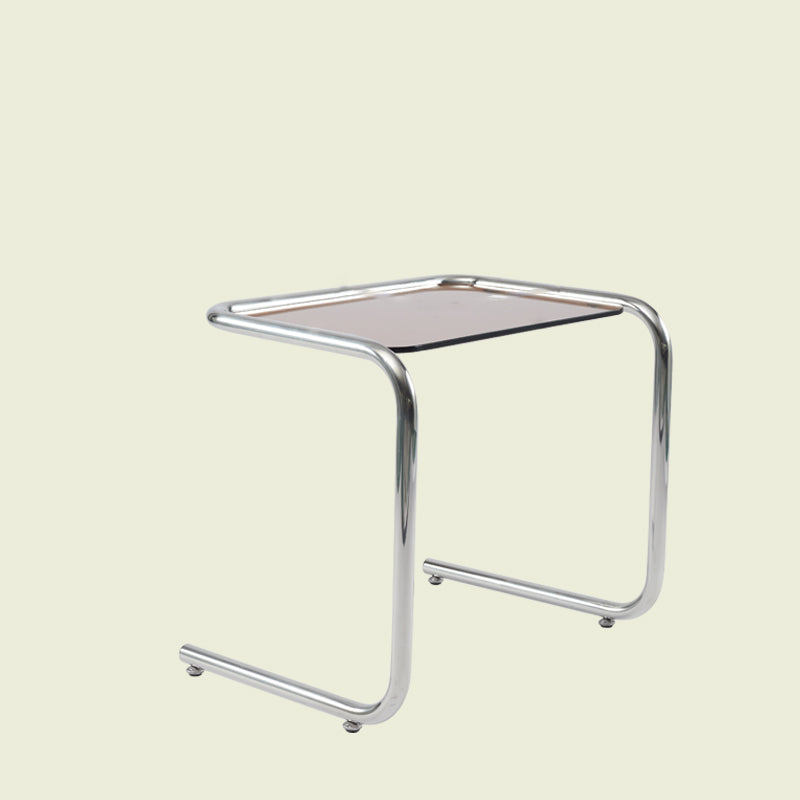 Modernistic Metal C Side Table Glass Top Side End Table for Living Room