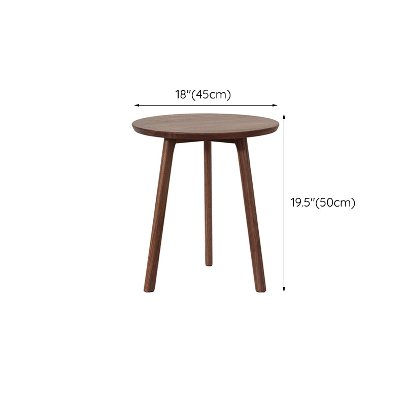 Contemporary End Table Solid Wood Brown Living Room Side Table
