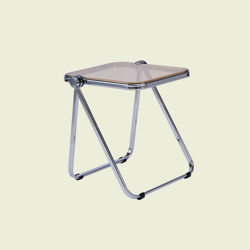 Contemporary Metal X-base End Slide Table Rectangular Side Table
