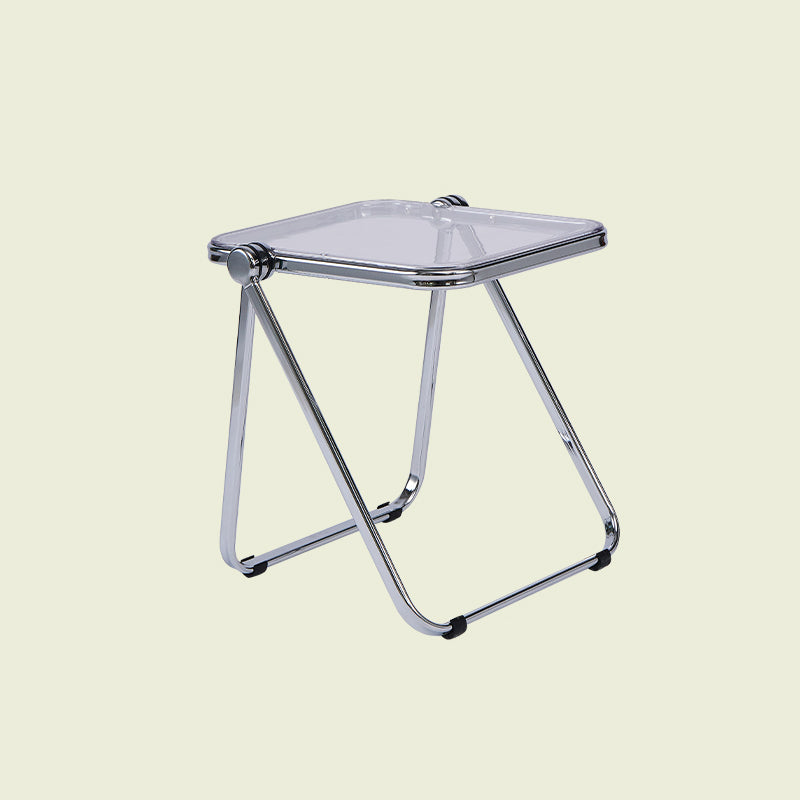 Contemporary Metal X-base End Slide Table Rectangular Side Table