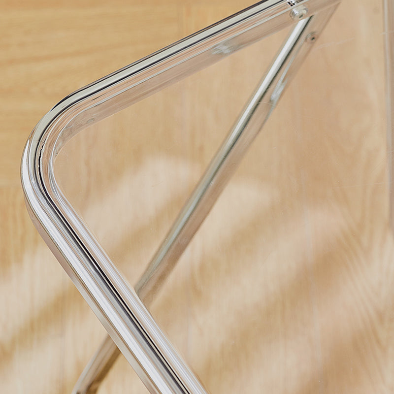 Contemporary Metal X-base End Slide Table Rectangular Side Table