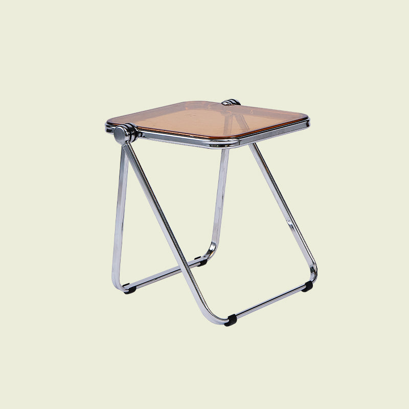 Contemporary Metal X-base End Slide Table Rectangular Side Table