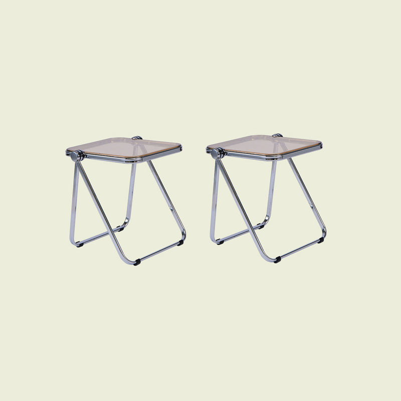 Contemporary Metal X-base End Slide Table Rectangular Side Table