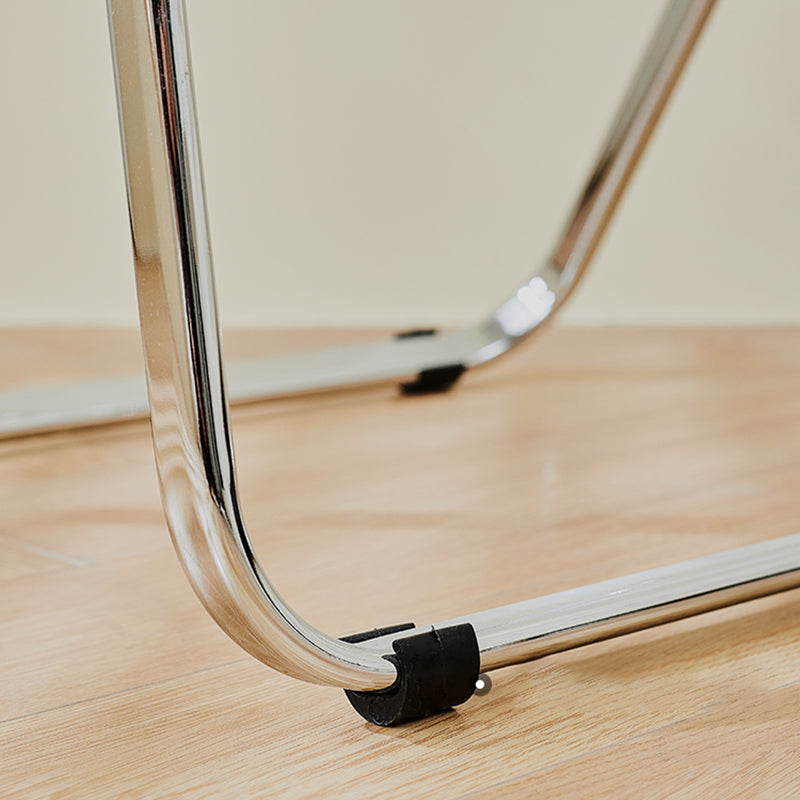 Contemporary Metal X-base End Slide Table Rectangular Side Table