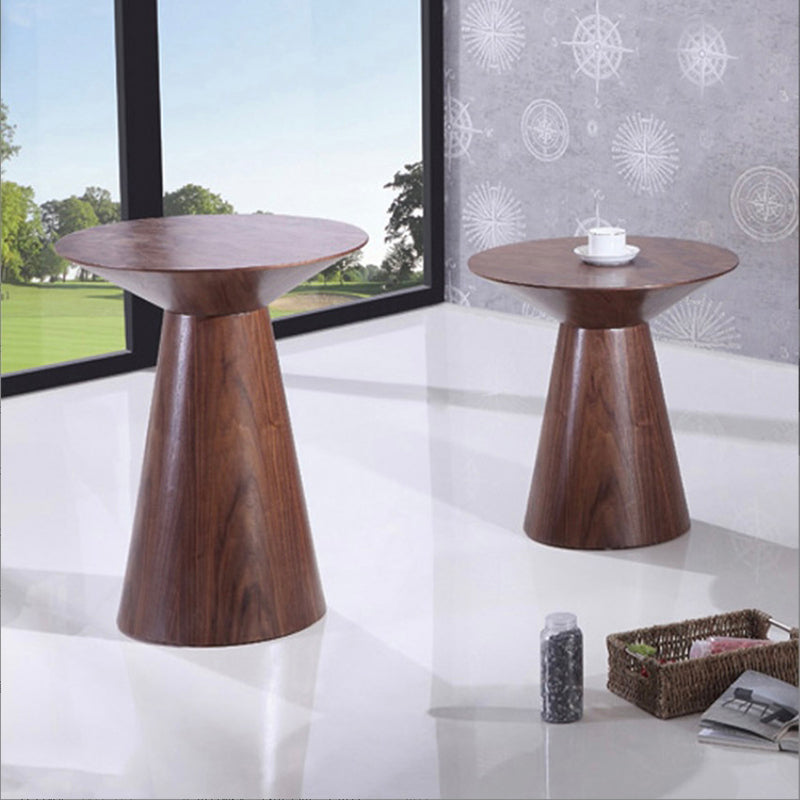 Contemporary Solid Wood Living Room Round/Square Pedestal End Table