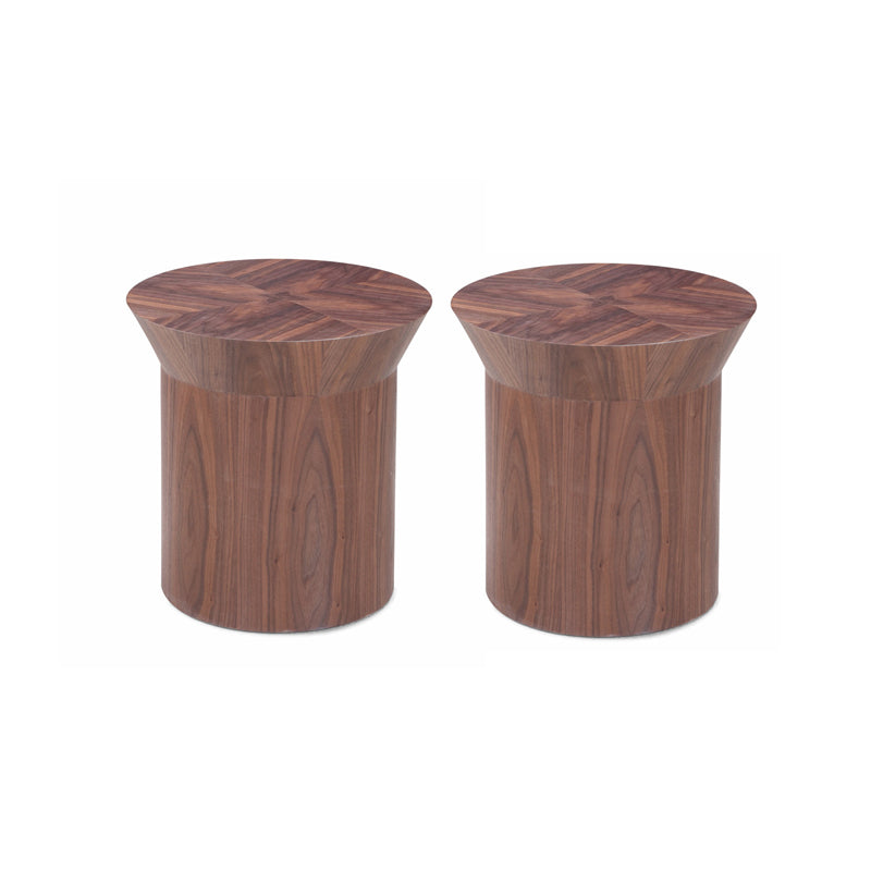Contemporary Solid Wood Living Room Round/Square Pedestal End Table