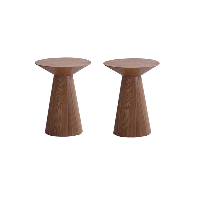 Contemporary Solid Wood Living Room Round/Square Pedestal End Table