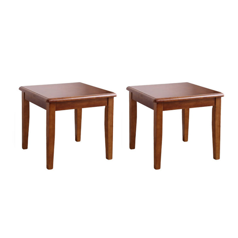 Traditional Table Solid Wood 4 Legs Living Room Side End Table