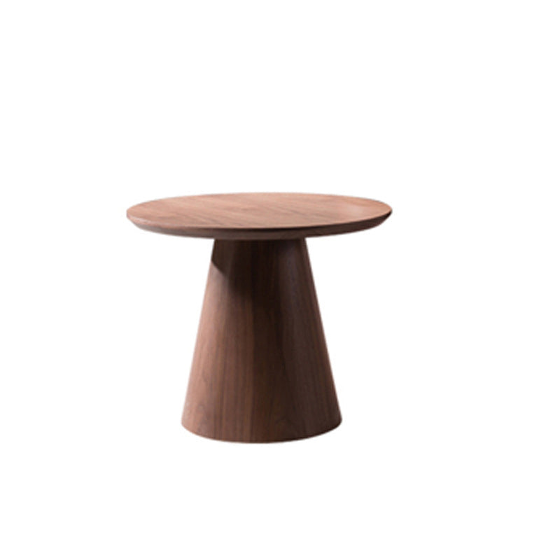 End Table Solid Wood Pedestal Round Scandinavian Living Room Side Table