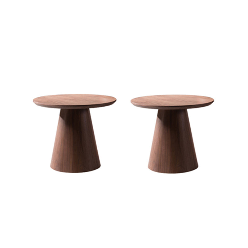 End Table Solid Wood Pedestal Round Scandinavian Living Room Side Table