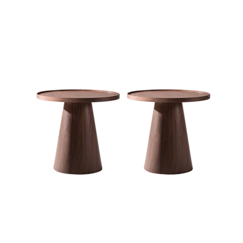 End Table Solid Wood Pedestal Round Scandinavian Living Room Side Table