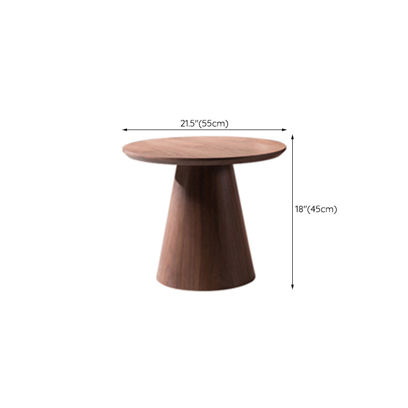 End Table Solid Wood Pedestal Round Scandinavian Living Room Side Table