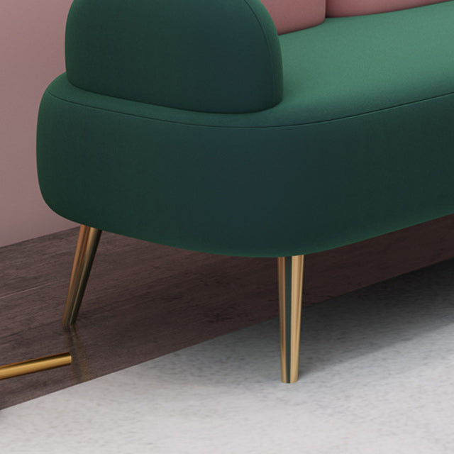 Contemporary Green Sofa with Square Arm and Tight Back for Apartment